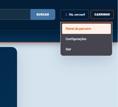 Tela da area do parceiro no sistema