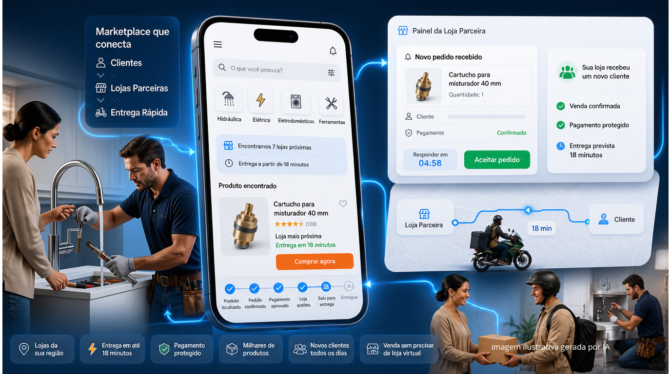 Painel do marketplace Vai de Peça